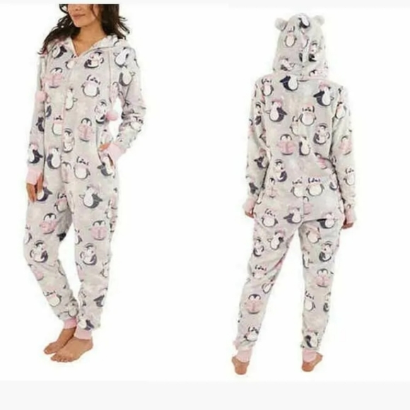 munki munki Other - munki munki Ladies Hooded Fleece One-Piece Pajamas size small